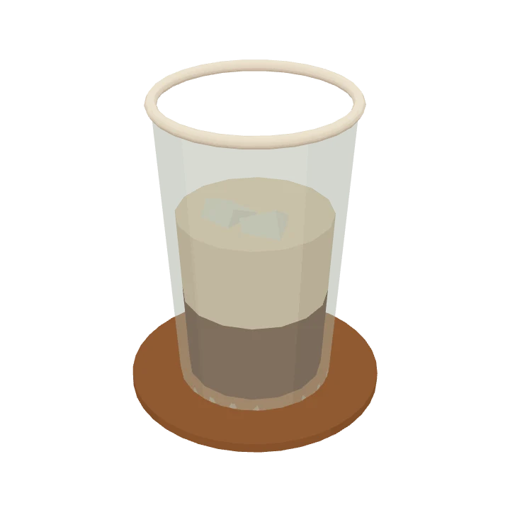 A iced cortado, as it's served in Cuppology